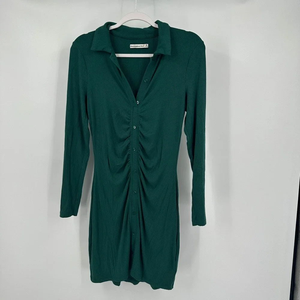 Abercrombie & Fitch Womens Preppy Ribbed Mini Dress Size M Academia Bodycon